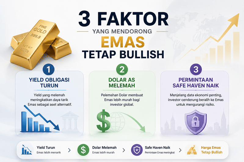 Faktor yang Mendorong Emas Tetap Bullish