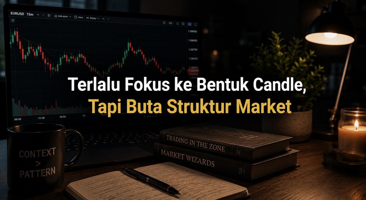 Fokus ke Bentuk Candle, Buta Struktur Market