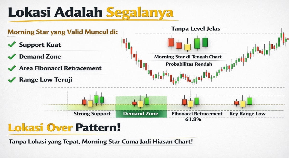 Lokasi Kemunculan Candle Morning Star