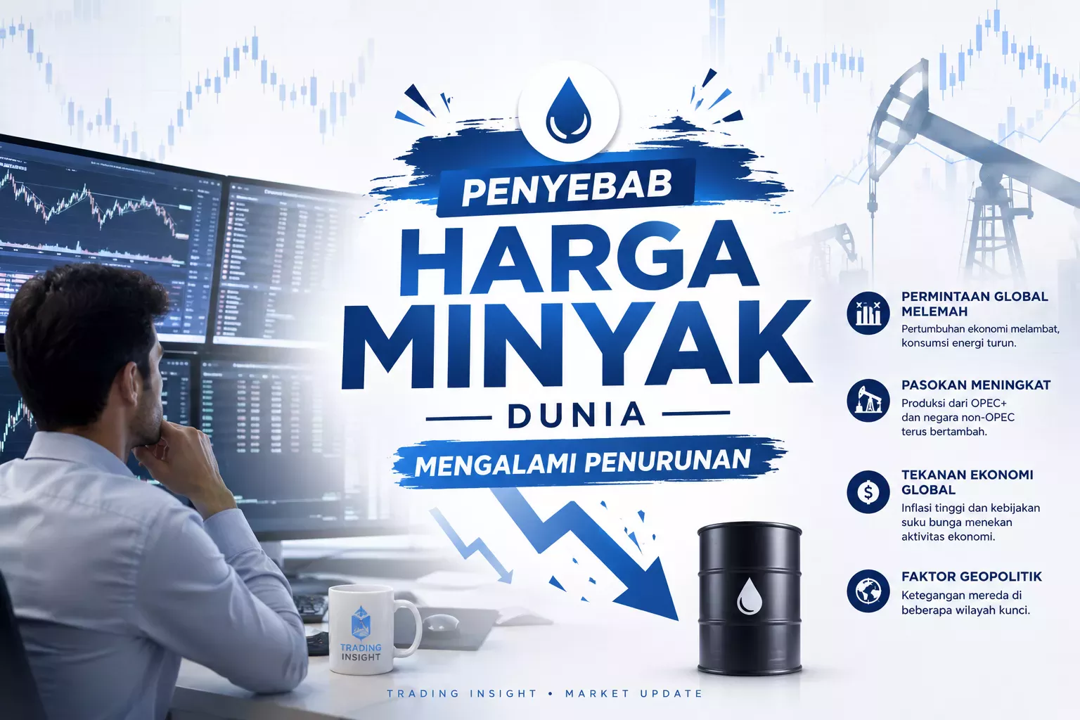 Penyebab Harga Minyak Dunia Turun