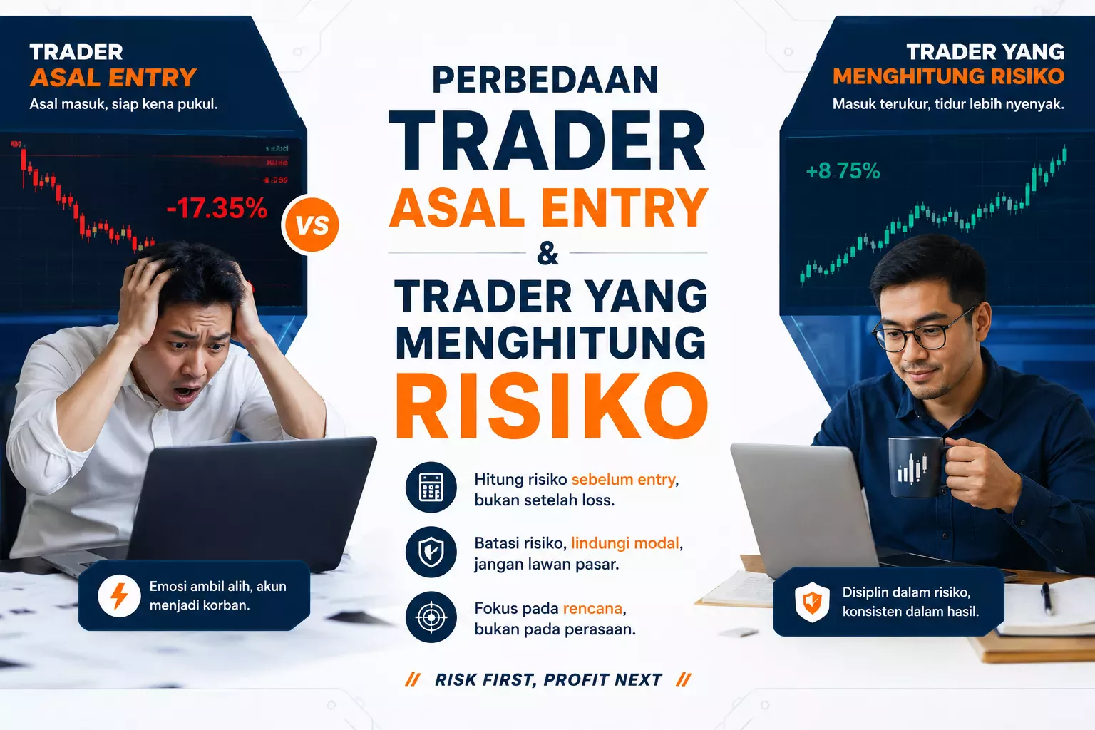 Trader Asal Entry vs Trader Menghitung Risiko