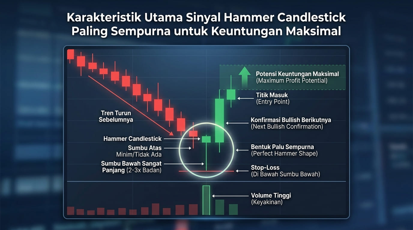 Karakteristik Hammer Candlestick