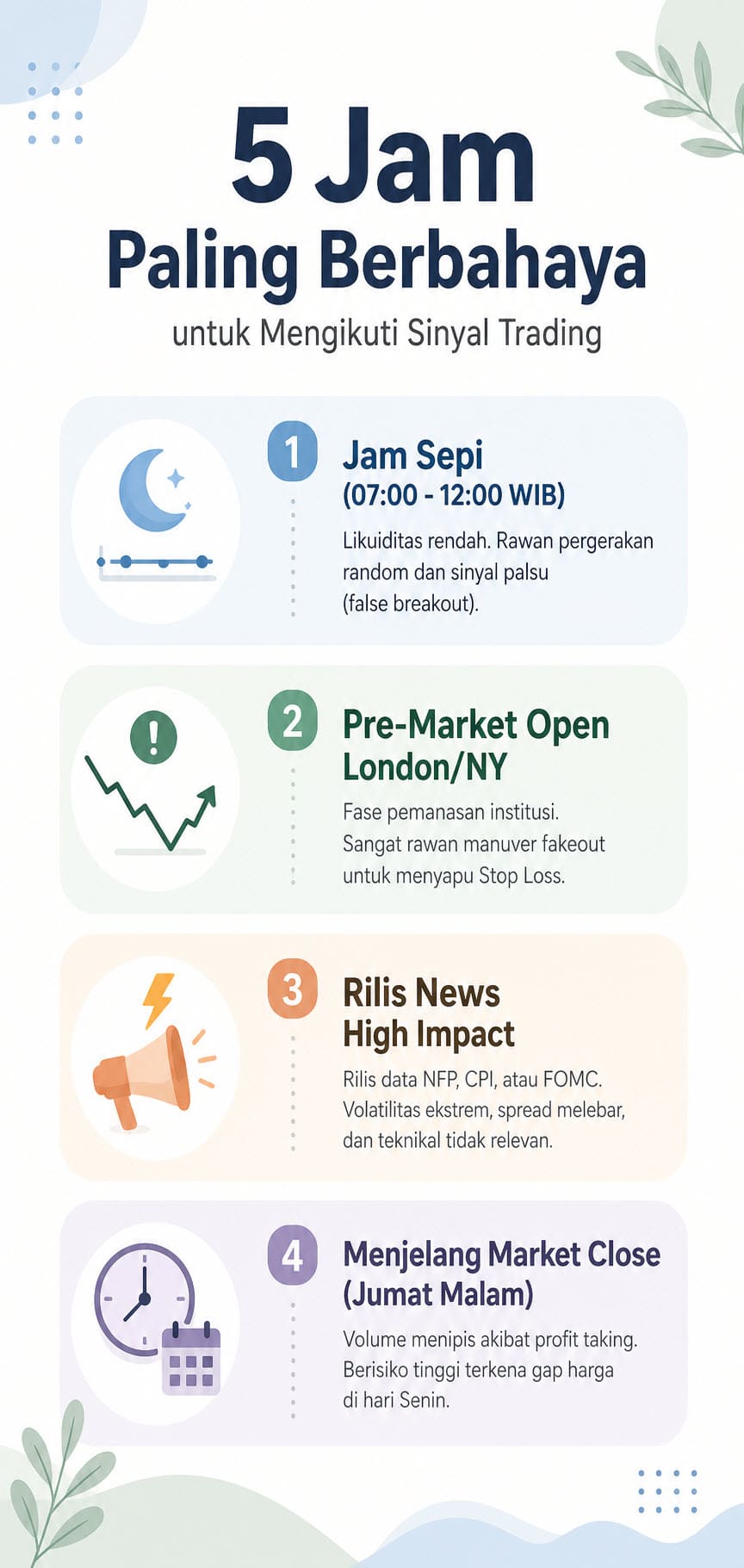 5 Jam Paling Berbahaya untuk Mengikuti Sinyal Trading
