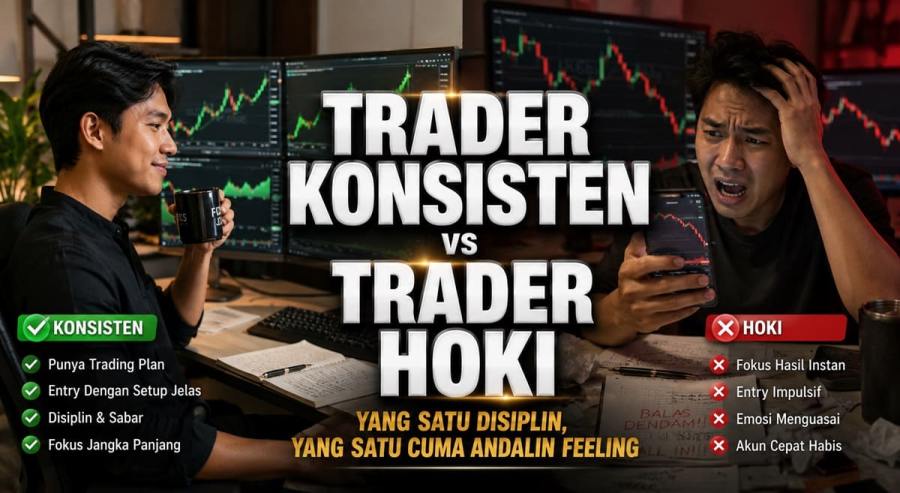 Trader Konsisten vs Trader Hoki