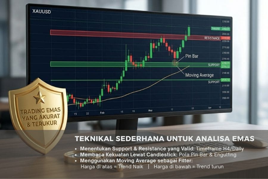 Teknikal Sederhana untuk Analisa Emas