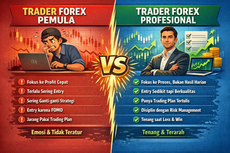 Trader Forex Pemula vs Profesional