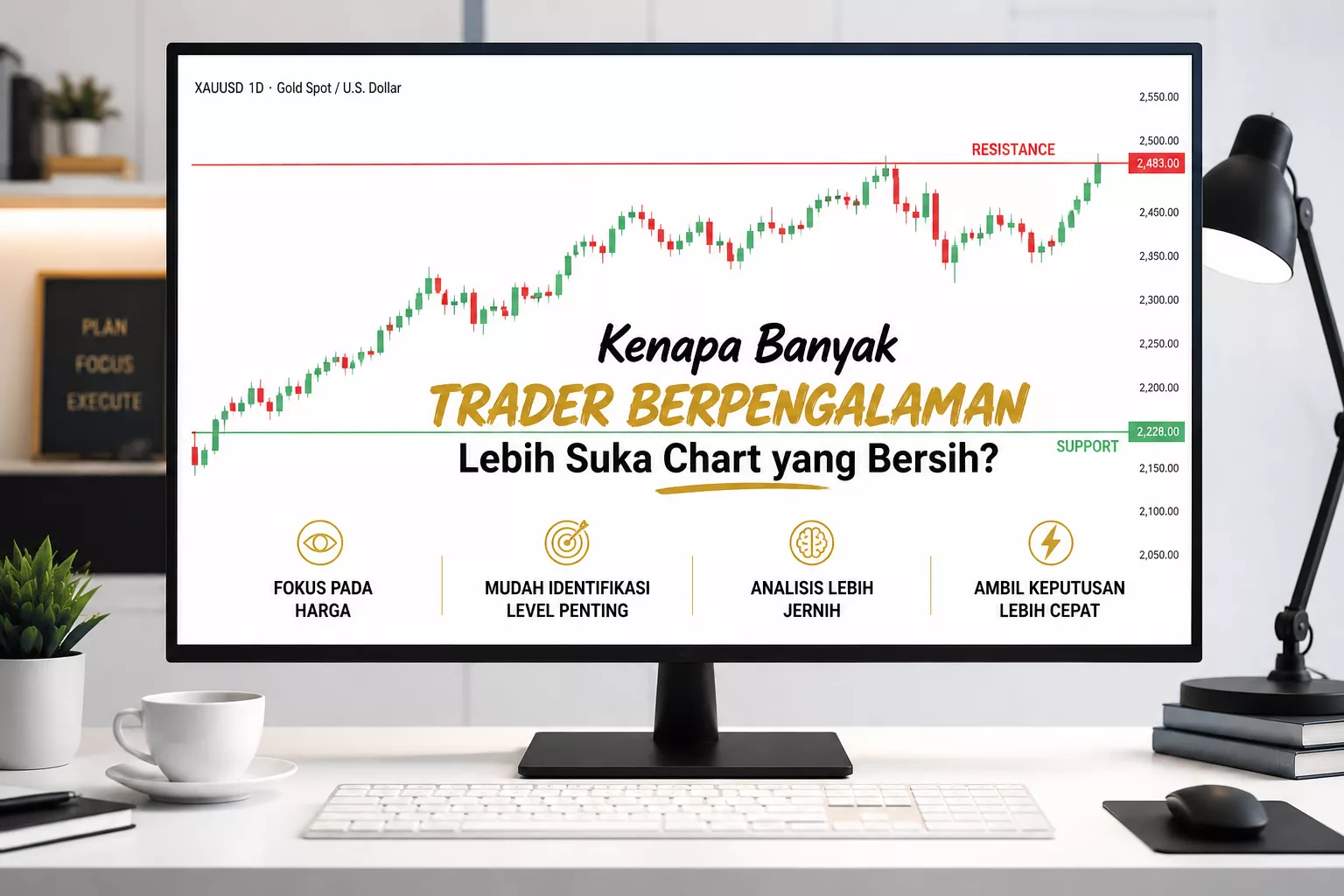 Trader pengalaman lebih suka chart yang clean