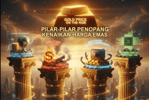 Pilar penopang kenaikan harga emas