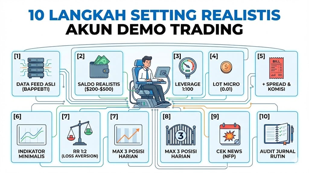 langkah setting akun demo