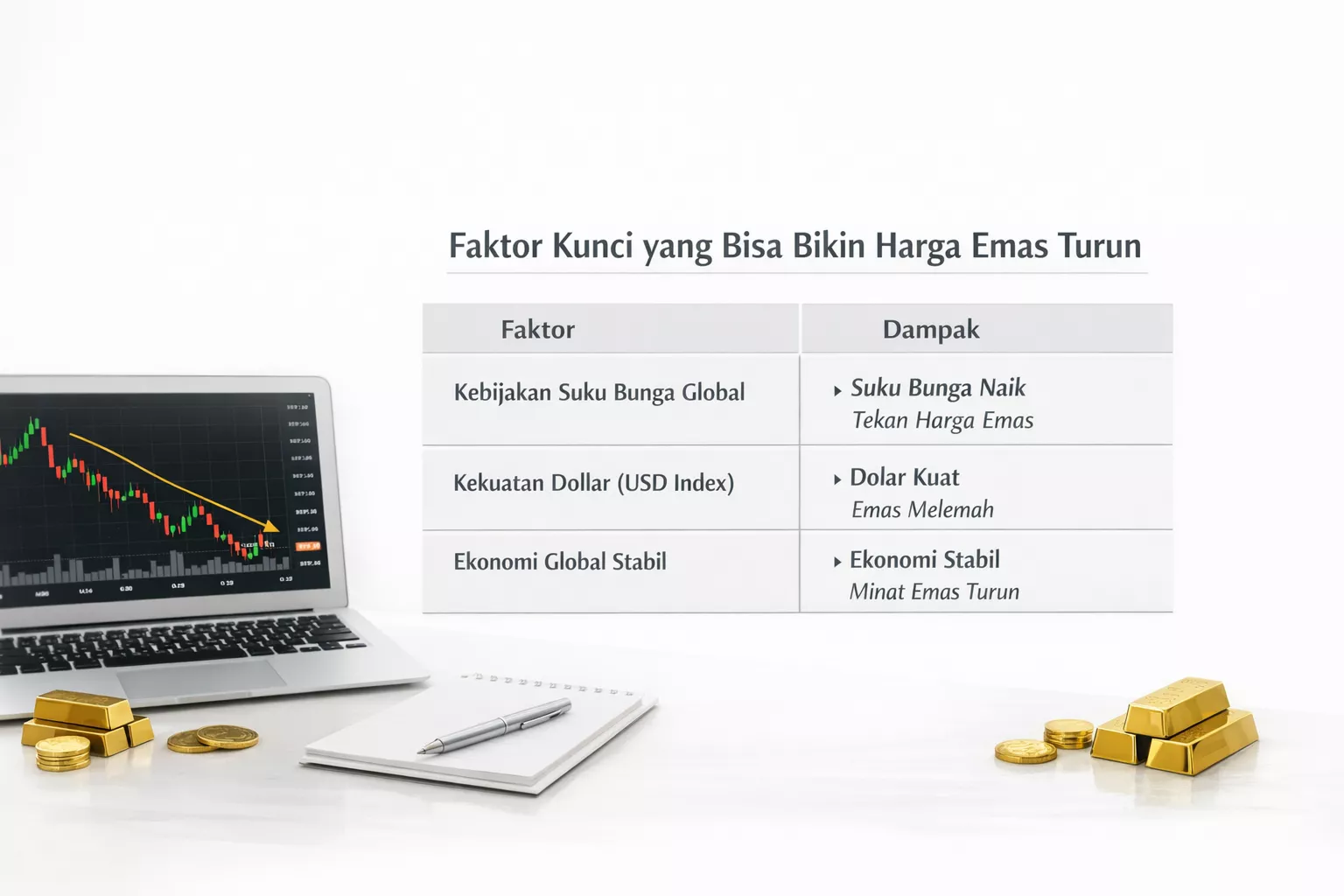 faktor harga emas turun