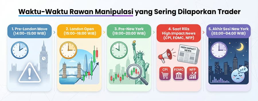 Waktu trading yang rawan manipulasi