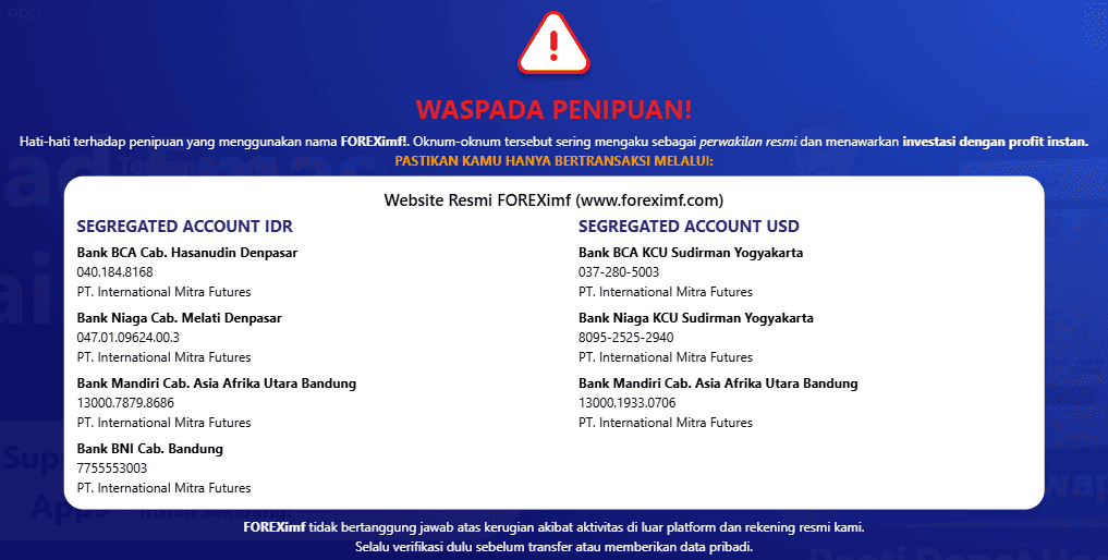 Rekening Resmi FOREXimf