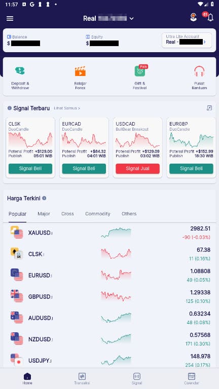 Aplikasi trading simple mode