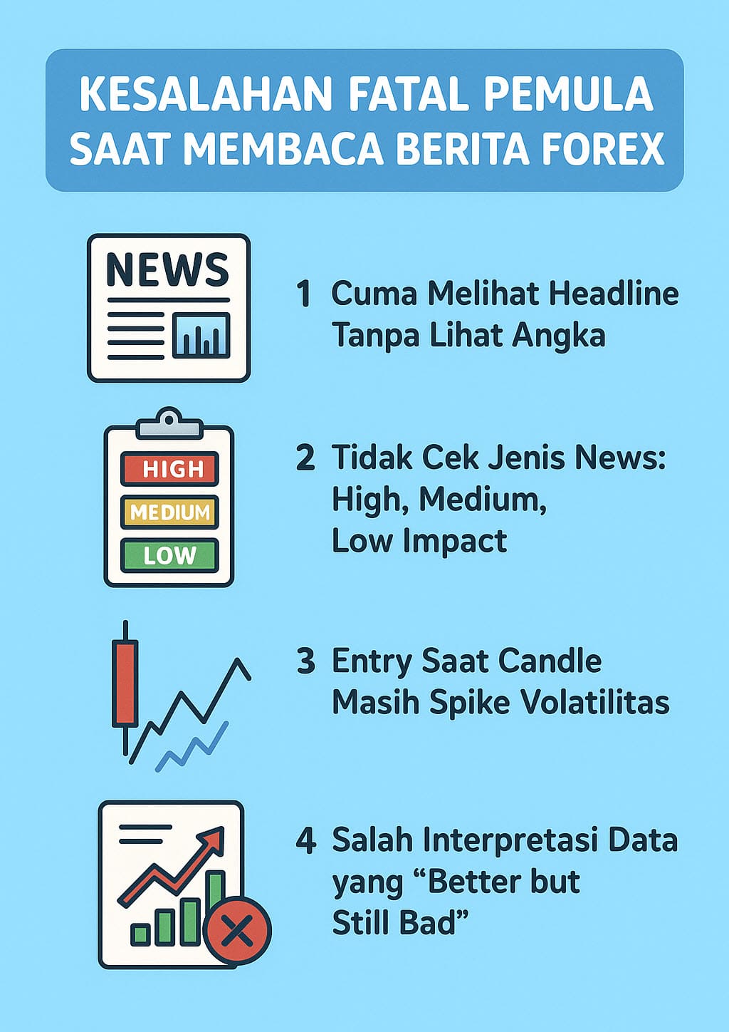 Kesalahan pemula membaca berita forex