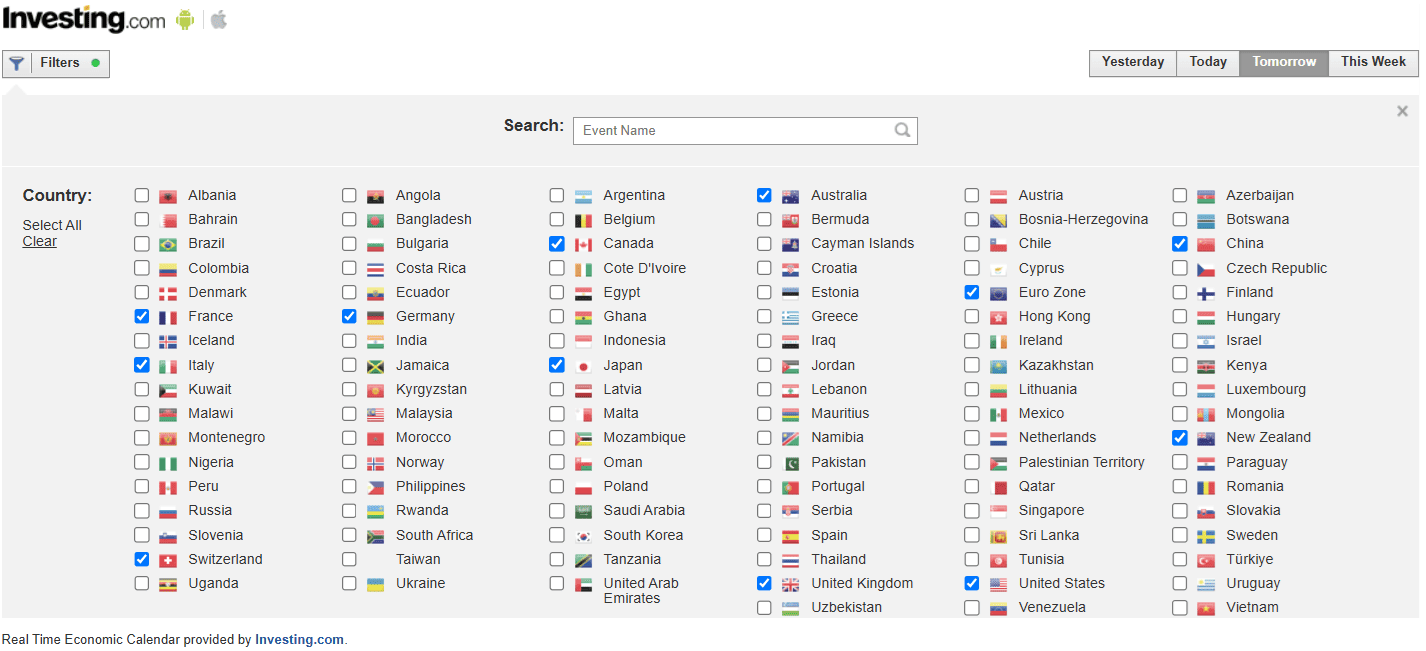 Fitur Kalender Forex