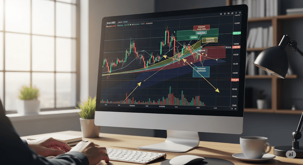Level kritis pada grafik XAUUSD