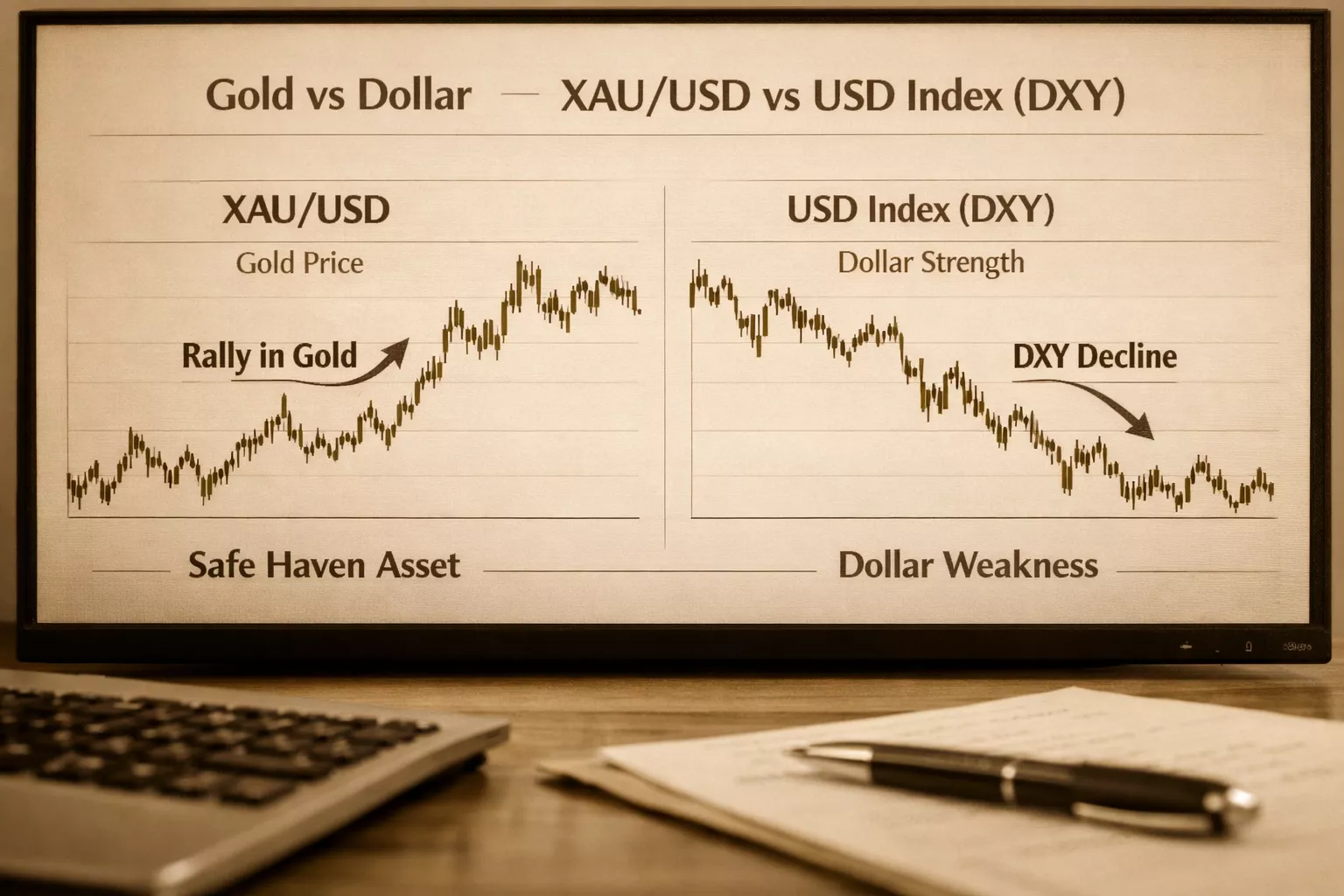 hubungan emas dengan dollar