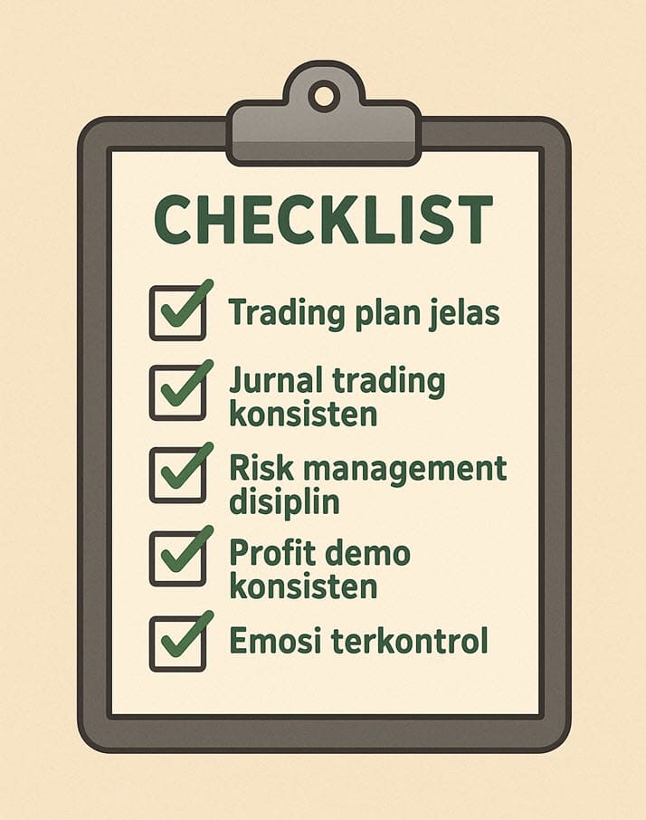 Checklist akun demo trading