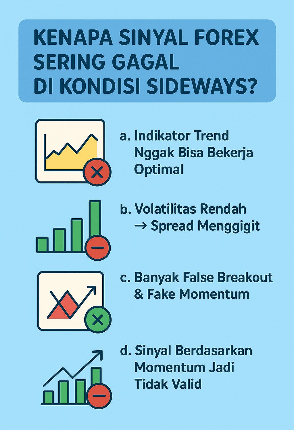 Signal sering gagal saat market sideways