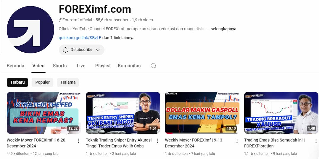 Channel Youtube FOREXimf