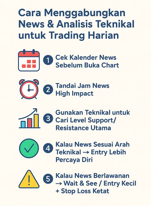 Cara menggabungkan news dan analisa teknikal