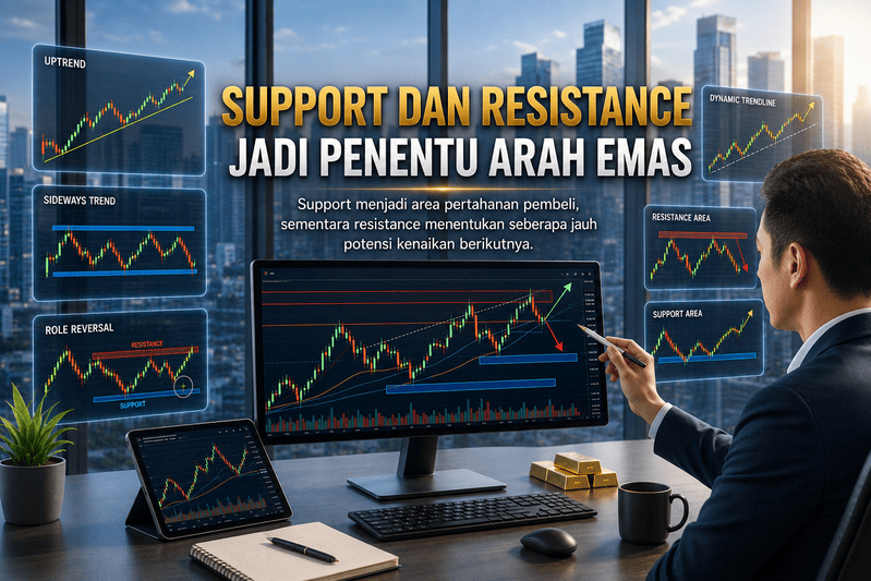 Support dan Resistance emas
