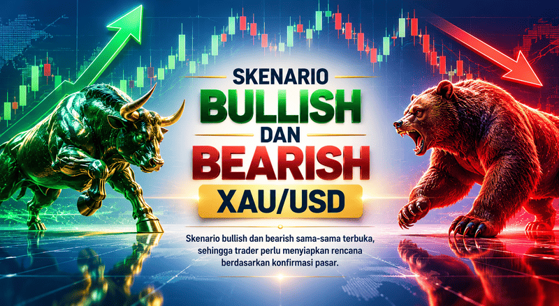 Skenario Gold Bullish dan Bearish