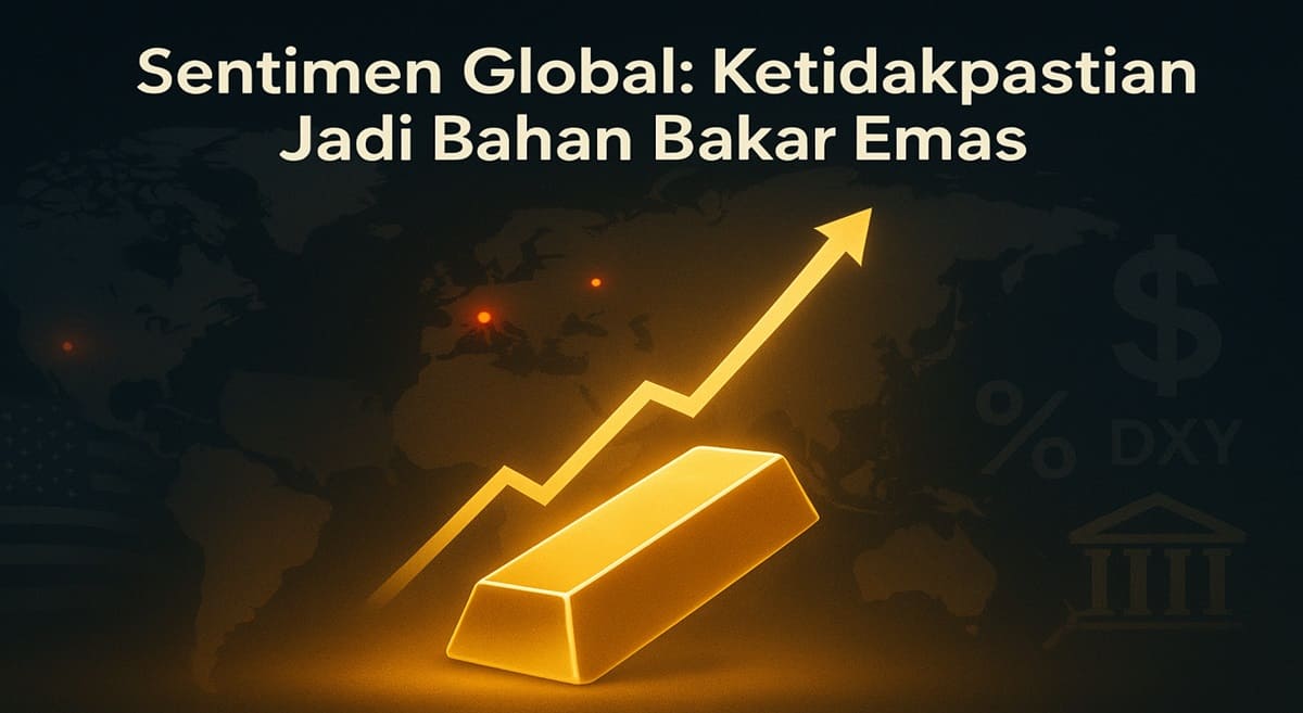 Sentimen global jadi bahan pergerakan harga emas
