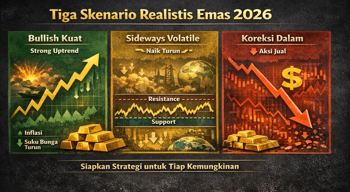 tiga skenario realistis emas