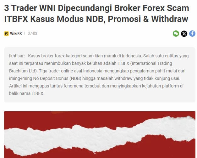 Penipuan forex ITBFX