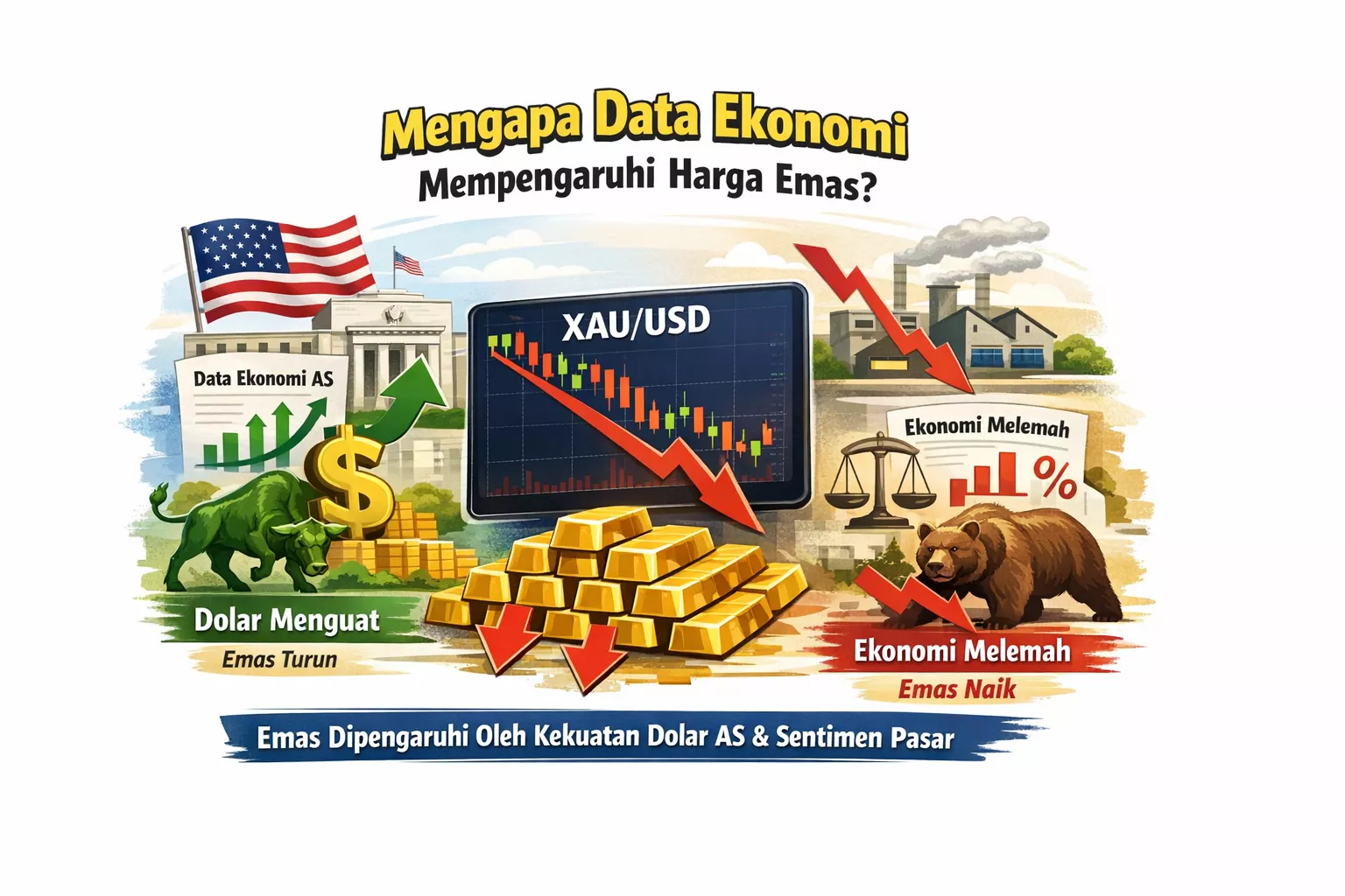 data ekonomi dan harga emas